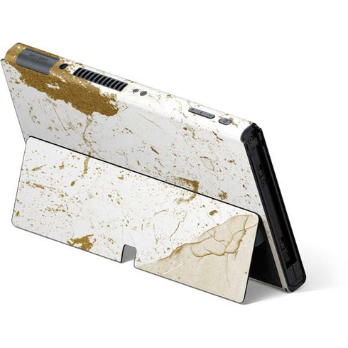 White Scattered Marble Nintendo Switch OLED (2021) Skin